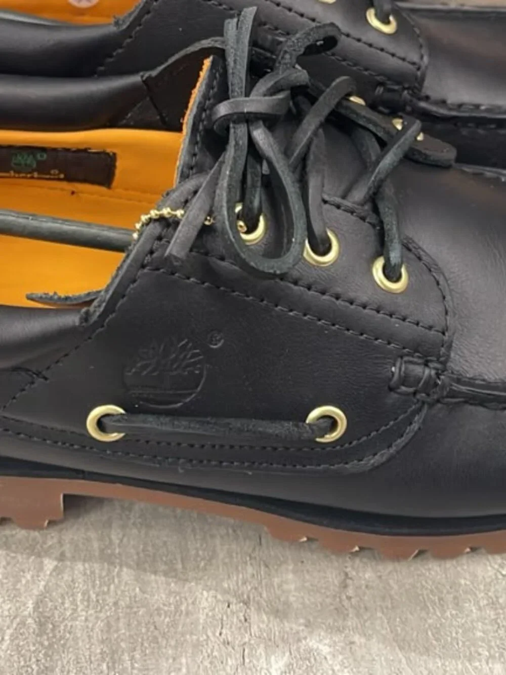 TIMBERLAND MEN'S AUTHENTIC BOAT SHOE BLACK FULL GRAIN A2PDQ-W02 ALL SIZES